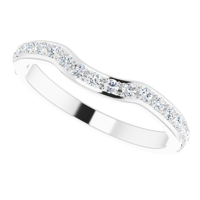 0.34 ct. Round Cut Diamond Wedding Band Stackable Curvy Ring-VIRABYANI